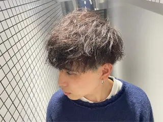 ミディアム パーマ メンズ 浅見 天翔のヘアスタイル