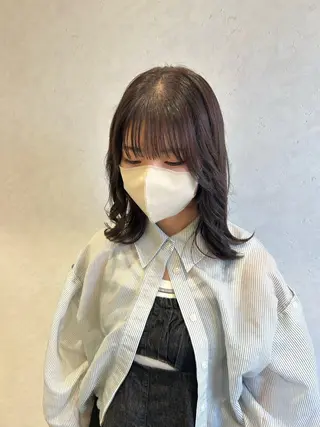 セミロング カラー レイヤー/インナー カラー🦋ルイのヘアスタイル