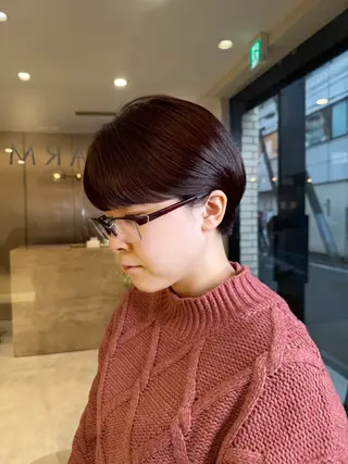 ショート カラー 韓国/レイヤーカット 顔周り/廣瀬達哉のヘアスタイル