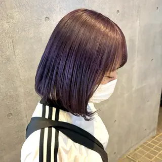 ミディアム カラー 透明感カラー/ 艶髪縮毛矯正/しほのヘアスタイル
