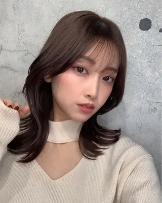ロング カラー パーマ ヘアアレンジ メンズ キッズ ネイル マツエク・マツパ アイブロウ レイヤー／顔周り 韓国ヘア森田和貴のヘアスタイル