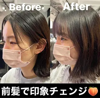 ミディアム ショート/脱白髪染め ☆宇﨑悠実のヘアスタイル