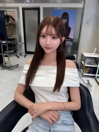 ロング 韓国✖️網紅🖤 パーマYURIYAのヘアスタイル