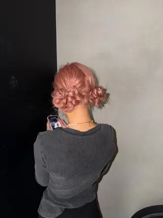 ミディアム ヘアアレンジ 梅田茶屋町ヘアセット 🎀RIONA🎀のヘアスタイル