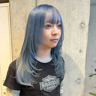 ミディアム カラー ハイトーンを育てる ブリーチカラー/牧原のヘアスタイル