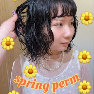 ミディアム パーマ ブリーチパーマ 🎀Rumiのヘアスタイル