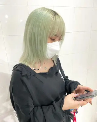 ミディアム カラー ヘアアレンジ 憧れの艶ハイトーンへ 🌙サイダサキのヘアスタイル