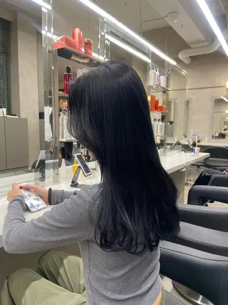 セミロング カラー ヘアアレンジ Over hair_ misakiのヘアスタイル