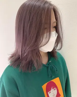ミディアム カラー hub hair レイヤー/透明感のヘアスタイル