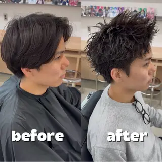 ショート メンズ 亀井隆汰/メンズ専門 パーマ特化美容師のヘアスタイル