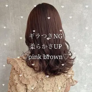 ミディアム カラー 【完全個室】髪質改善 暖色カラー/山崎唯奈のヘアスタイル
