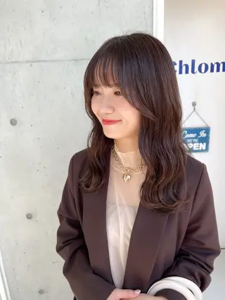 セミロング カラー "小顔カット" Fuko.のヘアスタイル