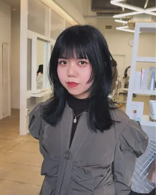 ミディアム クロスパーマ× 透明感カラー✂︎のヘアスタイル