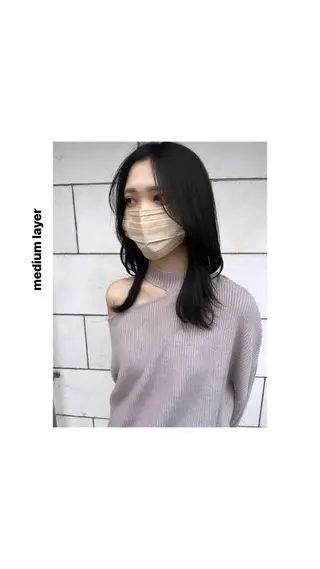 ミディアム カラー パーマ ヘアアレンジ メンズ キッズ ネイル マツエク・マツパ アイブロウ hiro【沿線で叶う 似合わせhair】のヘアスタイル