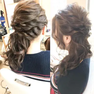 セミロング ヘアアレンジ 早朝✨ヘアセット 着付け/清水玲歌のヘアスタイル