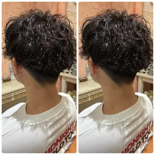 ショート パーマ メンズ おおやま たくみのヘアスタイル