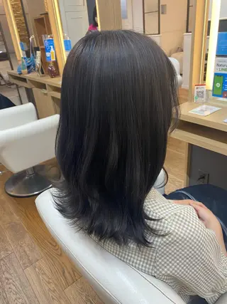 ミディアム カラー ヘアアレンジ 韓国ヘア sasugaのヘアスタイル