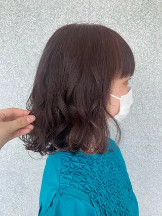 ミディアム カラー ヘアアレンジ 🧸れな/艶カラー /暖色カラー🧸のヘアスタイル