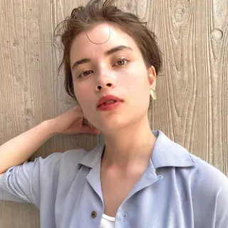 ショート カラー パーマ ヘアアレンジ 【ダメージレス施術】 【透明感】北村 拓也のヘアスタイル