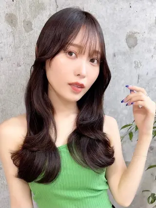 ロング カラー パーマ ヘアアレンジ メンズ 新宿/小顔レイヤー/ 顔まわり/西慶太朗のヘアスタイル