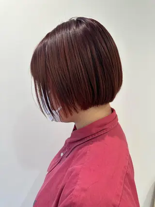ショート カラー 小顔レイヤー/ ベージュ🤍Rieのヘアスタイル