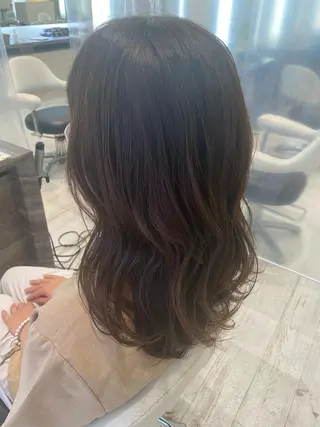 セミロング カラー 小顔レイヤー/ ベージュ🤍Rieのヘアスタイル