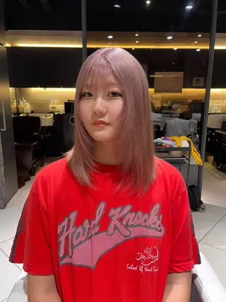 セミロング まるやま ひなこ/艶髪カラーのヘアスタイル