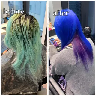 セミロング カラー 🌈ブリーチ特化🌈 MINATOのヘアスタイル