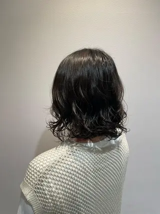 ミディアム 縮毛矯正×髪質改善× 艶髪カラー 小笠原躍のヘアスタイル