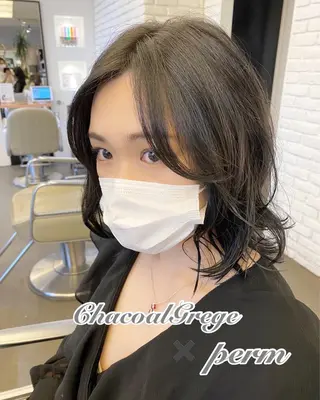 ミディアム カラー 透明感カラー🌿 グレージュ🐺陽介のヘアスタイル