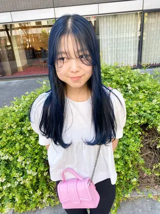 ロング カラー パーマ デザインカラー/ボブ ブリーチカラー/ユリのヘアスタイル