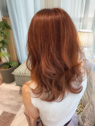 カラー ブリーチなし 透明感カラー/艶髪のヘアスタイル