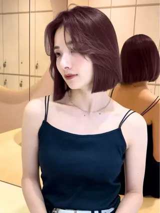 ミディアム カラー ヘアアレンジ 大宮🩵縮毛矯正 レイヤー 佐藤和のヘアスタイル