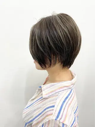 ショート ハイライト&曲がる 縮毛矯正特化 玉置のヘアスタイル