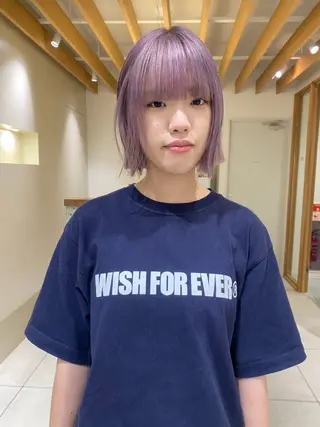 ミディアム カラー 似合わせカットカラー りおなのヘアスタイル