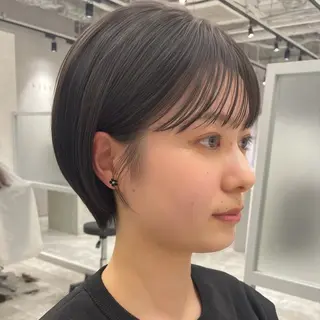 ショート パツボブ/レイヤー 西梅田/かえで🎀のヘアスタイル