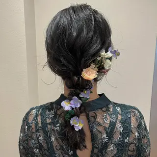 セミロング ヘアアレンジ サソウ ユリエ🥥のヘアスタイル