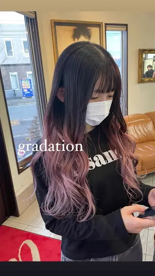 ロング カラー コレットヘアー 田中アヤノのヘアスタイル