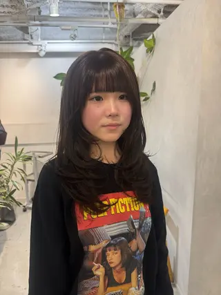 セミロング 新宿/顔周りカット +レイヤー=しずく♩のヘアスタイル