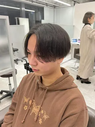 ショート パーマ ヘアアレンジ メンズ 関西センターパート メンズモデル募集のヘアスタイル