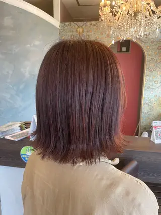 セミロング カラー hair make echo滿木あい花のヘアスタイル