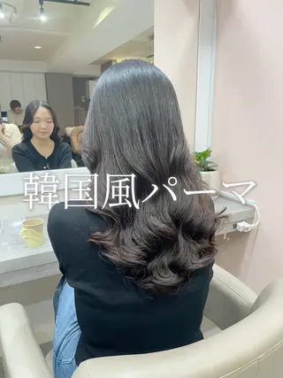 ロング 韓国風パーマ/ヘア セット/店長みづきのヘアスタイル