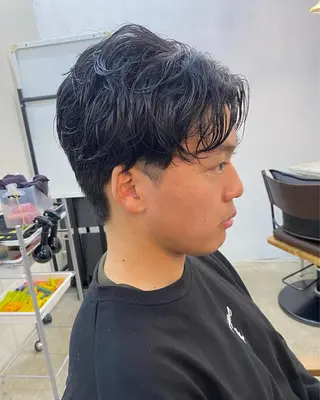 パーマ ヘアアレンジ メンズ 志賀 あずみのヘアスタイル