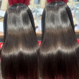 ロング カラー 銀座レイヤーカット ×シースルー前髪のヘアスタイル