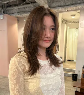 セミロング カラー ヘアアレンジ 🎀suzuna 透明感colorのヘアスタイル