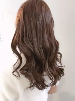 セミロング カラー パーマ 松川 智行のヘアスタイル