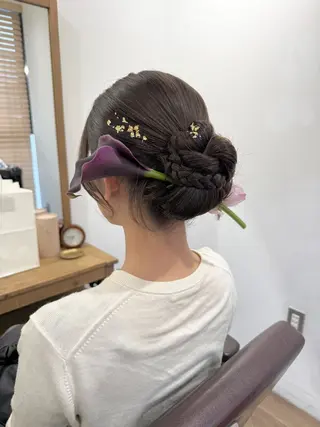 セミロング ヘアアレンジ 立川 奈那子のヘアスタイル