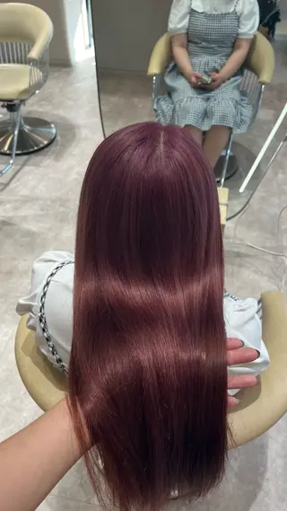 ロング カラー 顔周りカット/ 透明感カラー/ユナのヘアスタイル