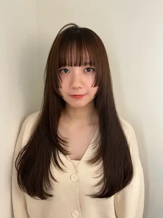 ロング Airi 韓国y2k ハイレイヤーのヘアスタイル