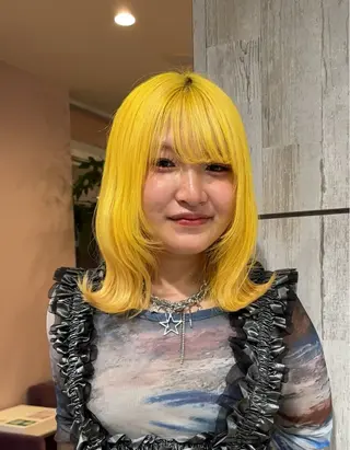 セミロング カラー 似合わせレイヤー/ Wカラー🧸こころのヘアスタイル